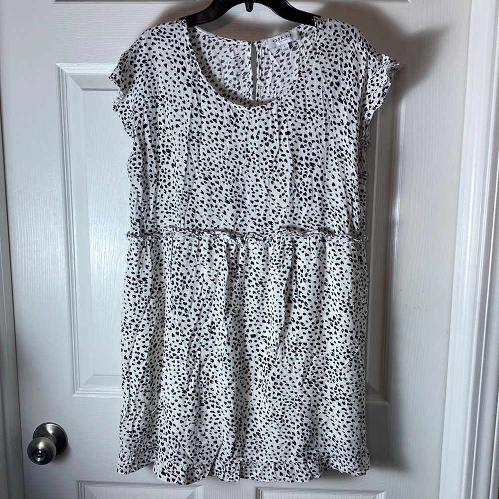 Gilli Mini Dress Black & White Print Size Large